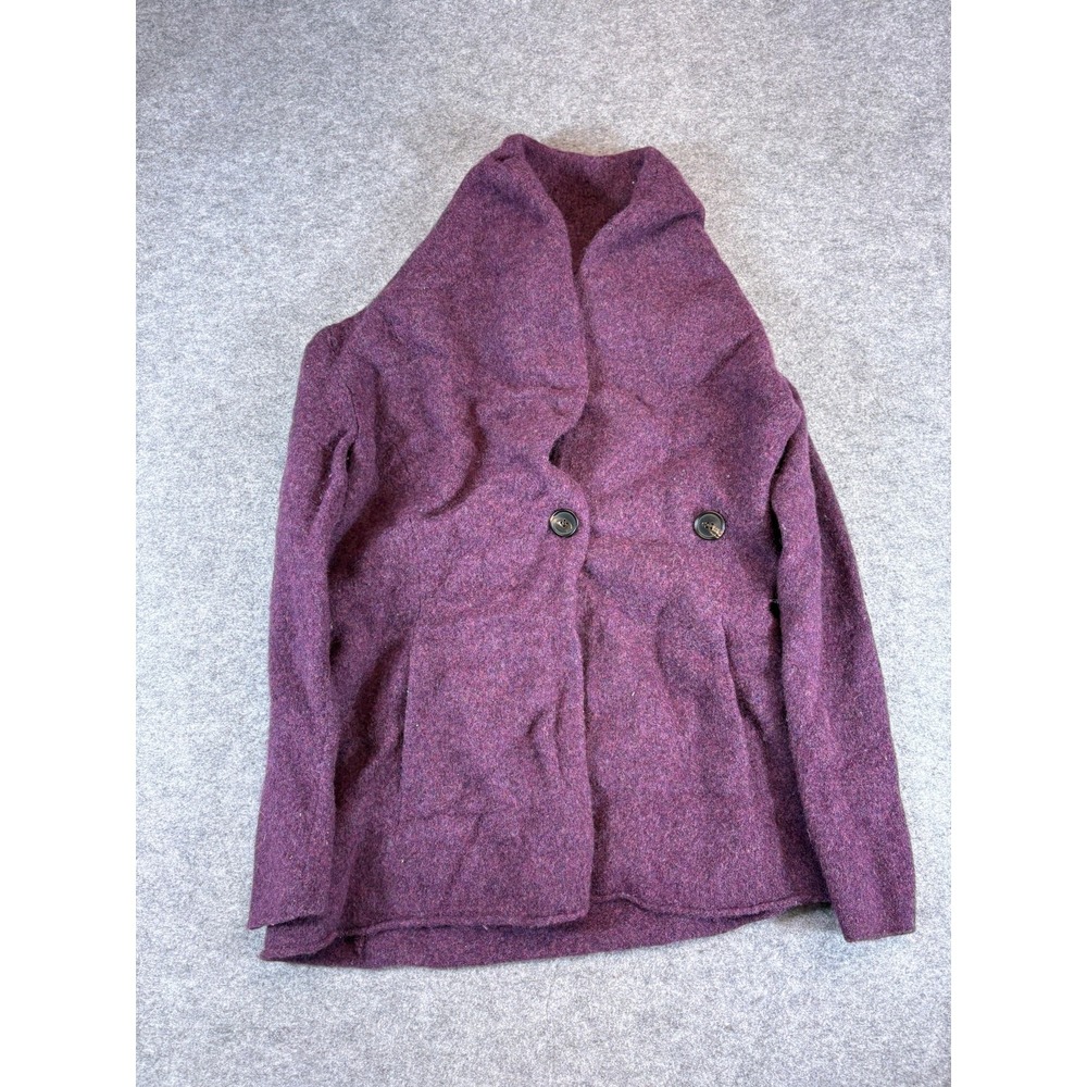 Eileen Fisher Cardigan Womens XS Purple Cashmere Wool Knit Sweater